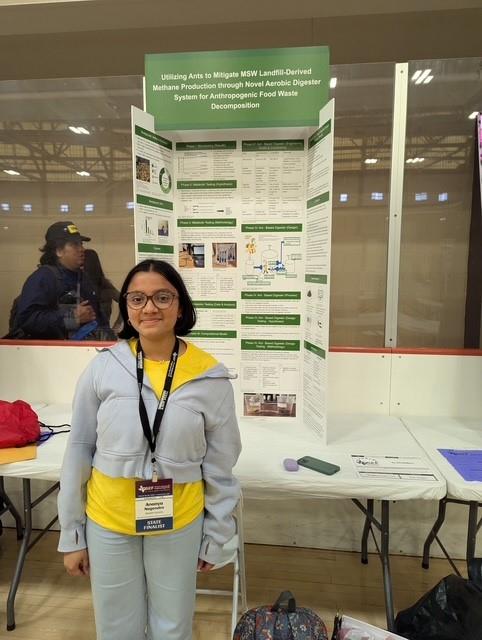 Image of Ananya Nagendra with her science presentation.